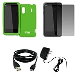EMPIRE Neon Green Silicone Skin Case Cover + Screen Protector + Home Wall C ....