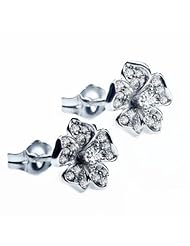 Ze 14k White Gold 1/3ct "Flower" Earrings