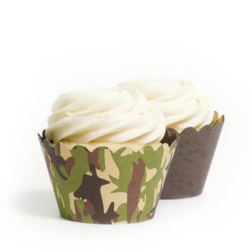 Dress My Cupcake Army Camouflage Cupcake Wrappers, Set of 12