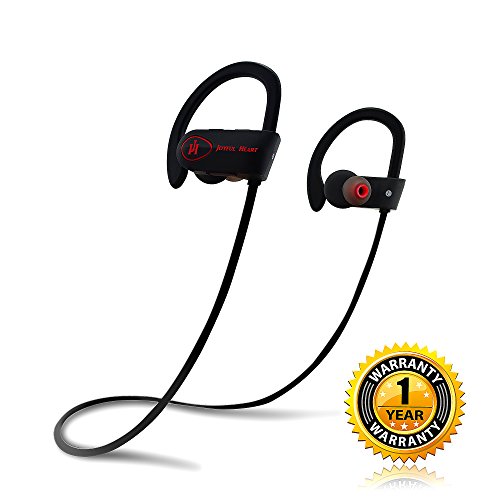 Bluetooth Earphone, Joyful Heart (JH-800) Sports Wireless, IPX7 Waterproof, Premium Sound with Bass, Noise Cancelling, Ergonomic Design, Secure Fit, Case, 7-Hr Playtime with Mic & Youtube
