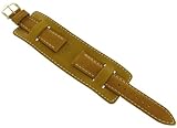 18mm Hirsch Traveller Genuine Leather Soft Honey Light Brown Watch Band and Pad