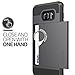 Galaxy S6 Edge Plus Case, Verus [Damda Slide][Dark Silver] - [Card Slot][Drop Protection][Heavy Duty][Wallet] -For Samsung Galaxy S6 Edge+ SM-G928 Devices