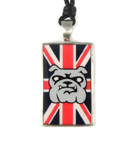 Urban HQ Pewter British Bulldog Union Jack Graphic Attitude Tag Pendant