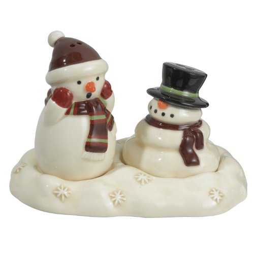 Grasslands Road Snocountry Snowman SaltandPepper Set with Tray