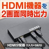 サンワダイレクト HDMI分配器 HDMIスプリッター 1入力 2出力 3D フルハイビジョン 対応 400-VGA003