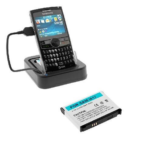 3-In-1 USB Hot Sync Charging Cradle with Spare Battery Charger Slot + Standard Lithium-Ion Battery for Samsung Blackjack II SGH-i617 Smartphone