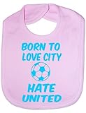 Love Man City Hate Man Utd - Funny Baby/Toddler/Newborn Bib - Baby Gift pink by Print4U