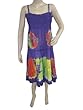 Boho Dresses Purple Spaghetti Strap Tie Dye Smocked Crochet Bust