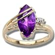 .005CT 12X6 MARQUIS AMETHYST BRIDGE RING