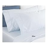 OLIVIA Collections 1000 TC 100% PIMA Cotton Solid sateen Bed sheet set King (Blue)