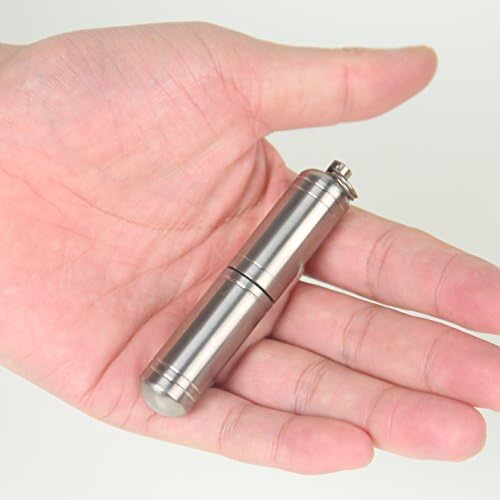 Titanium Waterproof Capsule Seal Case Survival Dry Box Pill Holder Container Tool (Large(85mm x 18mm))