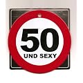 1 METALL SCHILD RUND ZAHL 50 50. Geburtstag