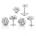 Bling Jewelry Classic Silver Single Woven Love Knot Cufflinks and Studs Set