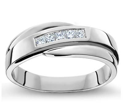 Comfort-Fit Men's Wedding Ring in 14k White Gold or Yellow Gold (H/I1, 1/3 ct. tw.)
