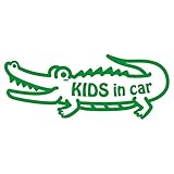 imoninn KIDS in car ステッカー　【シンプル版】　No.67　ワニさん　（緑色）