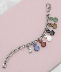 J-Steel by Fyn Studios (TM) Cat-Lovers Stainless-Steel and Natural Stone Charm Bracelet 843332000870
