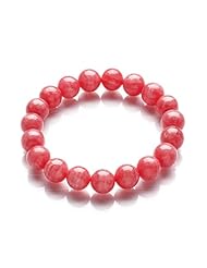 Honeystore Girls Natural Rhodonite Stretch Bracelet Color Pink