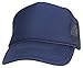 DALIX Plain Trucker Hat Mesh Cap in Navy Blue