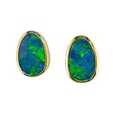 14K Freeform Australian Opal Earrings