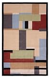 Contemporary Area Rug, 828 Mirage Collection 4'x6' Black, Multi Geometric