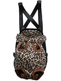 Pineocus Pet Dog Legs Out Front Carrier/Bag ,color leopard and black ,(Small)
