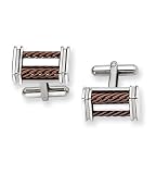 MenÕs Chocolate Brown Plated Stainless Steel Cufflinks