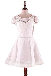 Strapless Round Neck Chiffon  Lace Evening Dress/Bridesmaid Dress/Prom Dress/Party Dress/Wedding Dress  With Pearls