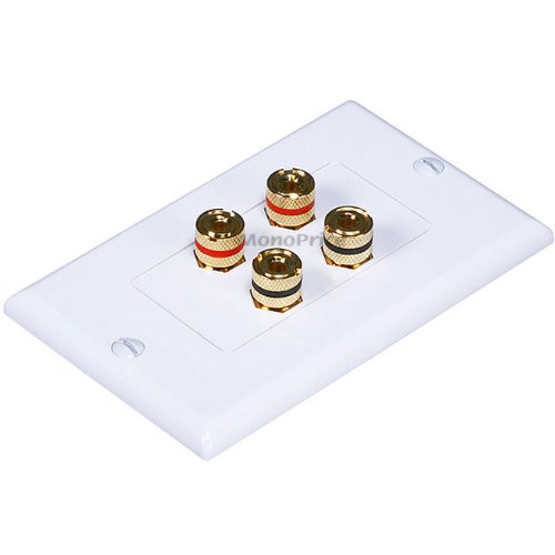 High Quality Banana Binding Post Decora Style Wall Plate for 2 Speakers - Cou...