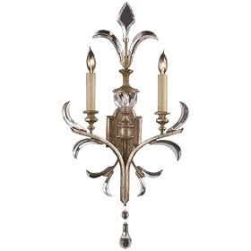 Fine Art Lamps 704850 2LT Wall Sconce Silver Beveled Arcs Transitional Indoor Lighting by Fine Art Lamps