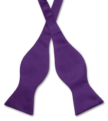 Vesuvio Napoli SELF TIE Bow Tie Solid PURPLE INDIGO Color Men's BowTie
