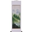 Hand-Painted 50" Oriental Wall Art Scroll - Cranes Among Summer Pines With White Border
