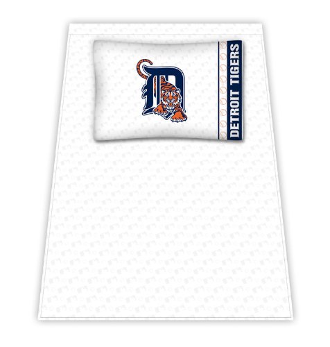 Best Quality Micro Fiber Sheet Set - Detroit Tigers MLB /Color White Size Queen