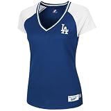 Los Angeles Dodgers Women's In The Dust V-Neck Jersey Fashion Top