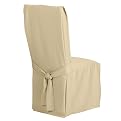 Classic Home Basketweave Dining Chair Cover - Ivory (up to 42")