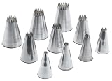 Ateco 10-Piece French Star Pastry Tip Set in Tube