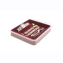 Velvet Jewelry Tray - Stacking-Watches & Bracelets (Burgundy) (1.5" H x 8.25" W x 9.25" D)