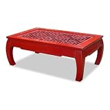 Chinese Ming-Style Coffee Table - Distressed Red