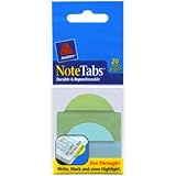 Avery NoteTabs, 2 x 1.5 Inches, Cool Blue and Green, Round Edge, 20 per pack (16316)