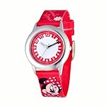 Disney Kids' W000292 Minnie Mouse Stainless Steel Time Teacher Printed Strap Watch