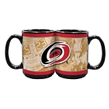 NHL Carolina Hurricanes 15-Ounce Black Nostalgic Mug (2 Pack)