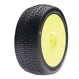 1/8 Cubic Buggy Tire, Blue Mntd w/Yellow Wheel (2) LOSA17765B