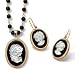 Jewelry : 2-Piece Onyx 18k/Sterling Silver Cameo Set