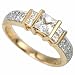 14Kt Yellow Gold Designer Style Diamond Engagement Ring, Semi-Mount Setting (Center stone is not included)