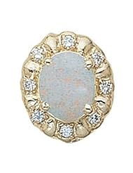 14 Karat Gold Slide with Opal center and Diamond accents GS079-OP-D
