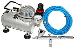 Iwata 4207 HP-CS .35mm Eclipse Airbrush Kit With Airbrush Depot 1 Year Warranty Tankless Compressor and 6 Foot Air Hose Set