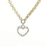 14k Two Tone Gold Diamond Heart Anklet