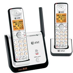 AT&T DECT 6.0 Black/Silver Digital Dual Handset Cordless Telephone (CL81209)