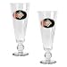 Baltimore Orioles Oval Logo 2 Piece Pilsner Glass Set with Baseball on Stem