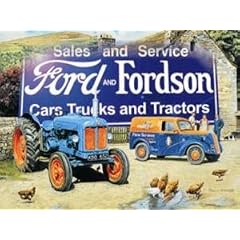 MSC22200 SALES AND SERVICE FORD AND FORDSON CARS TRUCKS AND TRACTORS Metallwerbeschild, XLS