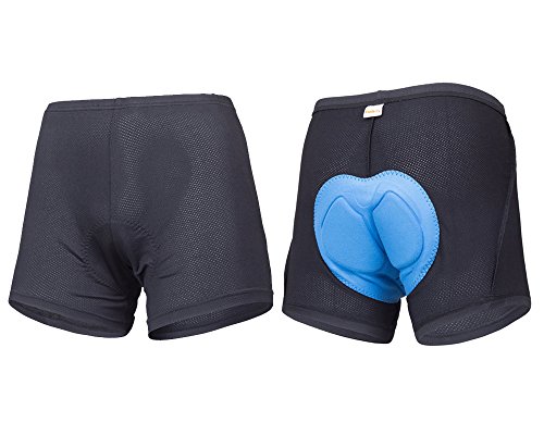 Ecodaily mens cycling Underwear 3D Padded Breathable Bike shorts for Beginner (XXL, BLUE)